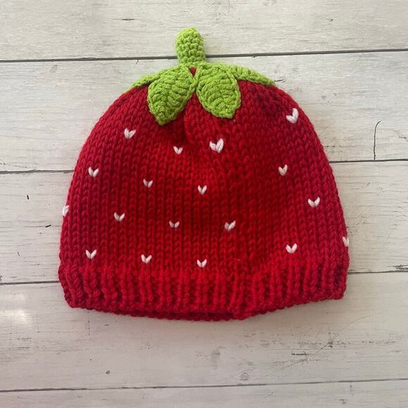 Beanie Girls Strawberry Crochet Beanies Hat Grunge Emo Slouchy Knitted Hats - Picture 6 of 9